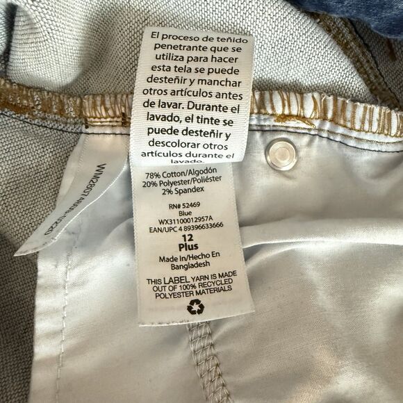 Wonder Nation Jeans Girl Size 12 Plus Skinny Adjustable Waist Denim Blue - Picture 9 of 16